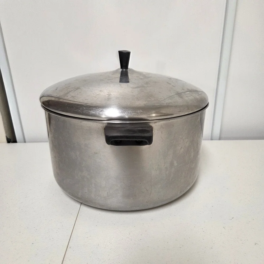 Farberware Aluminum Clad Stainless Steel Stock Pot with Lid Vintage NYC USA HM